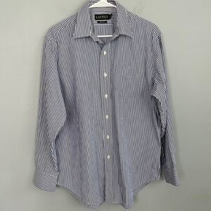 Ralph Lauren Non iron 15 1/2  32/33 dress shirt navy white